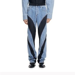 Mugler x H&M Blue and Black Straight Men's Jeans